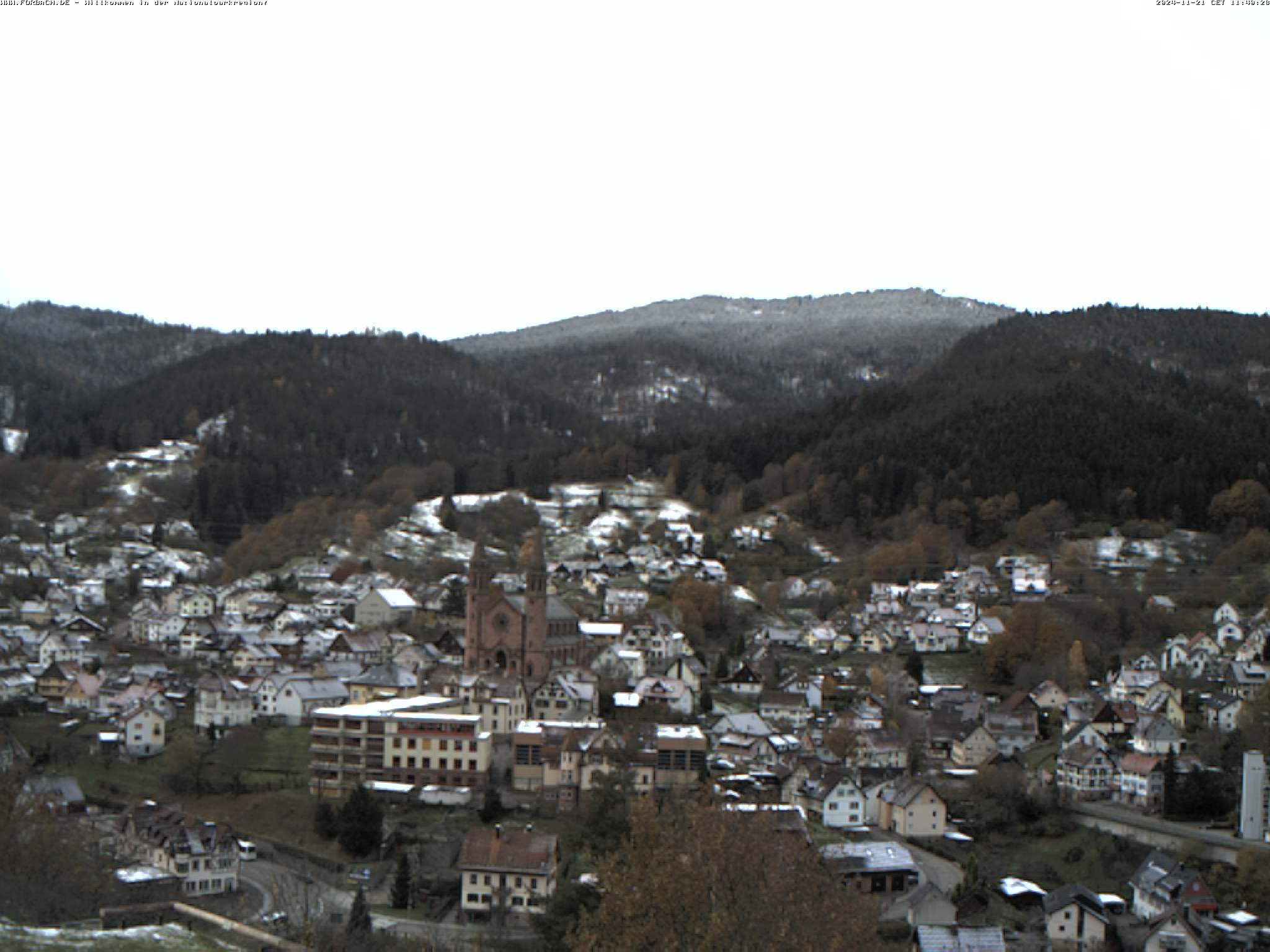 Blick über Forbach - aktuelles Bild der Forbacher Sonnenkamera